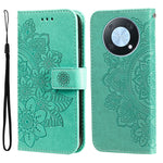 Custodia per telefono in pelle goffrata con fiori a 7 petali, For Huawei nova Y70 / Y70 Plus / Enjoy 50, For Huawei nova Y90 / Enjoy 50 Pro, For Honor X8 5G / X6, For OPPO A17