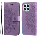 Custodia per telefono in pelle goffrata con fiori a 7 petali, For Huawei nova Y70 / Y70 Plus / Enjoy 50, For Huawei nova Y90 / Enjoy 50 Pro, For Honor X8 5G / X6, For OPPO A17