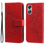 Custodia per telefono in pelle goffrata con fiori a 7 petali, For Huawei nova Y70 / Y70 Plus / Enjoy 50, For Huawei nova Y90 / Enjoy 50 Pro, For Honor X8 5G / X6, For OPPO A17