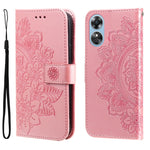 Custodia per telefono in pelle goffrata con fiori a 7 petali, For Huawei nova Y70 / Y70 Plus / Enjoy 50, For Huawei nova Y90 / Enjoy 50 Pro, For Honor X8 5G / X6, For OPPO A17