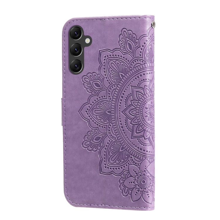 Custodia per telefono in pelle goffrata con fiori a 7 petali, For Samsung Galaxy A14 5G