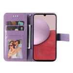 Custodia per telefono in pelle goffrata con fiori a 7 petali, For Samsung Galaxy A14 5G