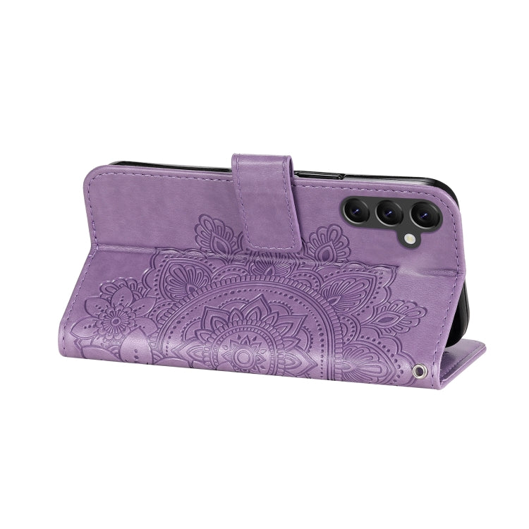 Custodia per telefono in pelle goffrata con fiori a 7 petali, For Samsung Galaxy A14 5G