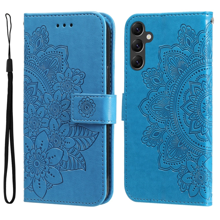 Custodia per telefono in pelle goffrata con fiori a 7 petali, For Samsung Galaxy A14 5G