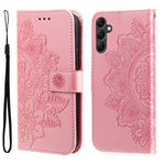 Custodia per telefono in pelle goffrata con fiori a 7 petali, For Samsung Galaxy A14 5G