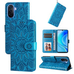 Custodia per telefono in pelle di girasole goffrata, For Huawei nova Y70 / Y70 Plus / Enjoy 50, For Huawei nova Y90 / Enjoy 50 Pro, For Honor X8 5G / X6, For OPPO A17