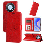 Custodia per telefono in pelle di girasole goffrata, For Huawei nova Y70 / Y70 Plus / Enjoy 50, For Huawei nova Y90 / Enjoy 50 Pro, For Honor X8 5G / X6, For OPPO A17