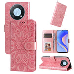 Custodia per telefono in pelle di girasole goffrata, For Huawei nova Y70 / Y70 Plus / Enjoy 50, For Huawei nova Y90 / Enjoy 50 Pro, For Honor X8 5G / X6, For OPPO A17