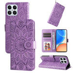 Custodia per telefono in pelle di girasole goffrata, For Huawei nova Y70 / Y70 Plus / Enjoy 50, For Huawei nova Y90 / Enjoy 50 Pro, For Honor X8 5G / X6, For OPPO A17