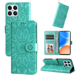 Custodia per telefono in pelle di girasole goffrata, For Huawei nova Y70 / Y70 Plus / Enjoy 50, For Huawei nova Y90 / Enjoy 50 Pro, For Honor X8 5G / X6, For OPPO A17