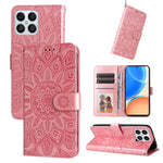 Custodia per telefono in pelle di girasole goffrata, For Huawei nova Y70 / Y70 Plus / Enjoy 50, For Huawei nova Y90 / Enjoy 50 Pro, For Honor X8 5G / X6, For OPPO A17