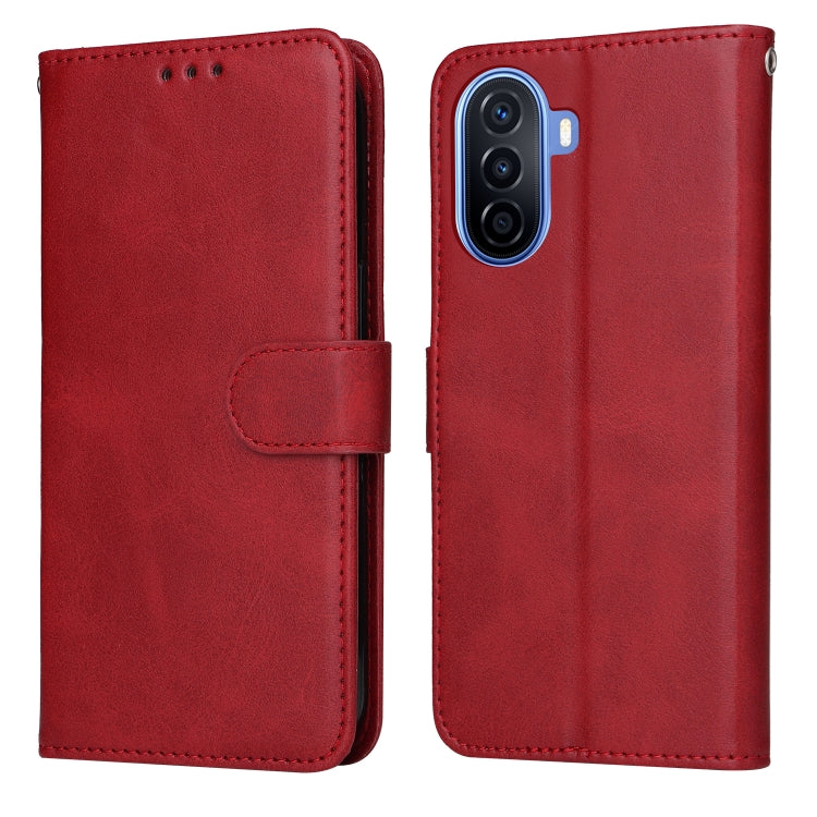 Custodia per telefono in pelle a conchiglia con struttura in vitello classico, For OPPO A17, For Samsung Galaxy A14 5G, For Huawei nova Y70 / Y70 Plus/Enjoy 50, For Huawei nova Y90 / Enjoy 50 Pro