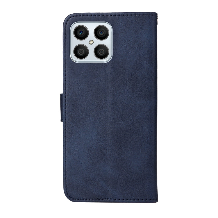 Custodia per telefono in pelle a conchiglia con struttura in vitello classico, For Honor X8 5G / X6