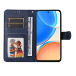 Custodia per telefono in pelle a conchiglia con struttura in vitello classico, For Honor X8 5G / X6