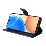 Custodia per telefono in pelle a conchiglia con struttura in vitello classico, For Honor X8 5G / X6