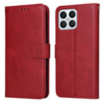 Custodia per telefono in pelle a conchiglia con struttura in vitello classico, For Honor X8 5G / X6
