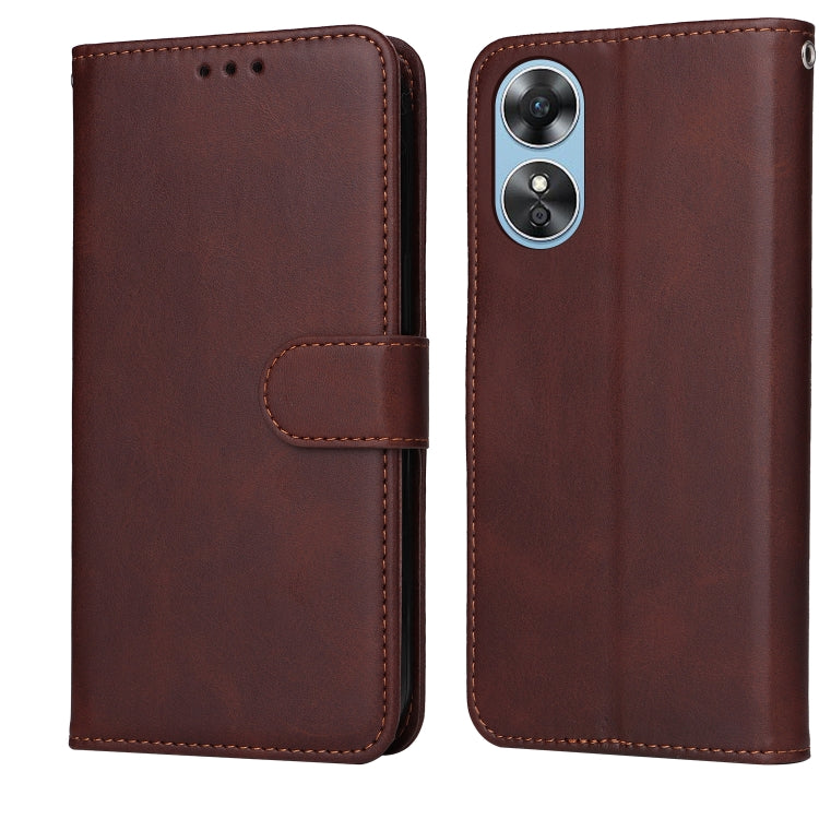 Custodia per telefono in pelle a conchiglia con struttura in vitello classico, For OPPO A17, For Samsung Galaxy A14 5G, For Huawei nova Y70 / Y70 Plus/Enjoy 50, For Huawei nova Y90 / Enjoy 50 Pro