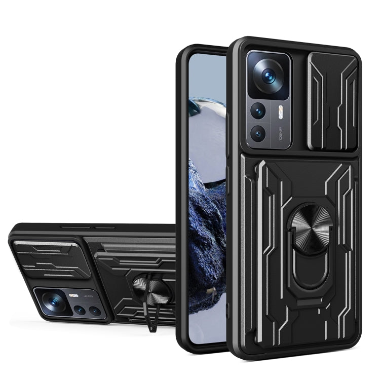 Custodia per telefono scorrevole Camshield TPU + PC con slot per schede, For Xiaomi 12T / 12T Pro / Redmi K50 Ultra