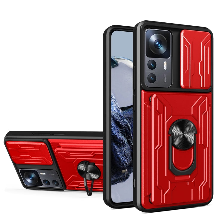 Custodia per telefono scorrevole Camshield TPU + PC con slot per schede, For Xiaomi 12T / 12T Pro / Redmi K50 Ultra
