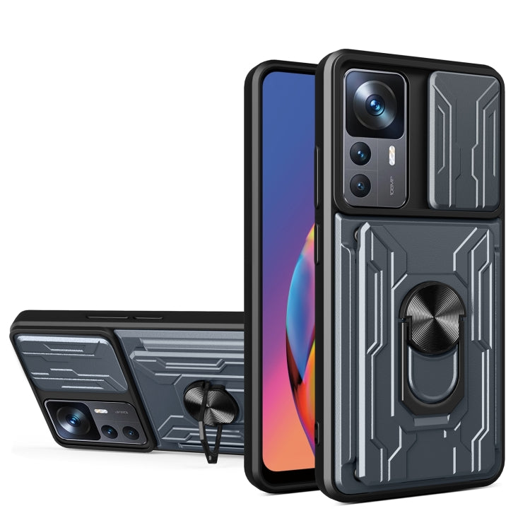 Custodia per telefono scorrevole Camshield TPU + PC con slot per schede, For Xiaomi 12T / 12T Pro / Redmi K50 Ultra