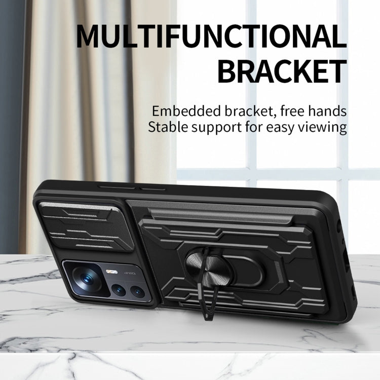 Custodia per telefono scorrevole Camshield TPU + PC con slot per schede, For Xiaomi 12T / 12T Pro / Redmi K50 Ultra