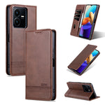 Custodia per telefono in pelle con texture di vitello magnetica, For vivo Y22/Y22s/Y35 4G