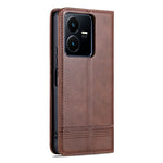 Custodia per telefono in pelle con texture di vitello magnetica, For vivo Y22/Y22s/Y35 4G