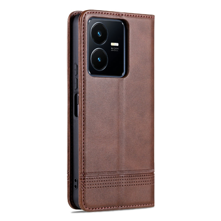 Custodia per telefono in pelle con texture di vitello magnetica, For vivo Y22/Y22s/Y35 4G