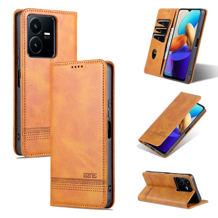 Custodia per telefono in pelle con texture di vitello magnetica, For vivo Y22/Y22s/Y35 4G