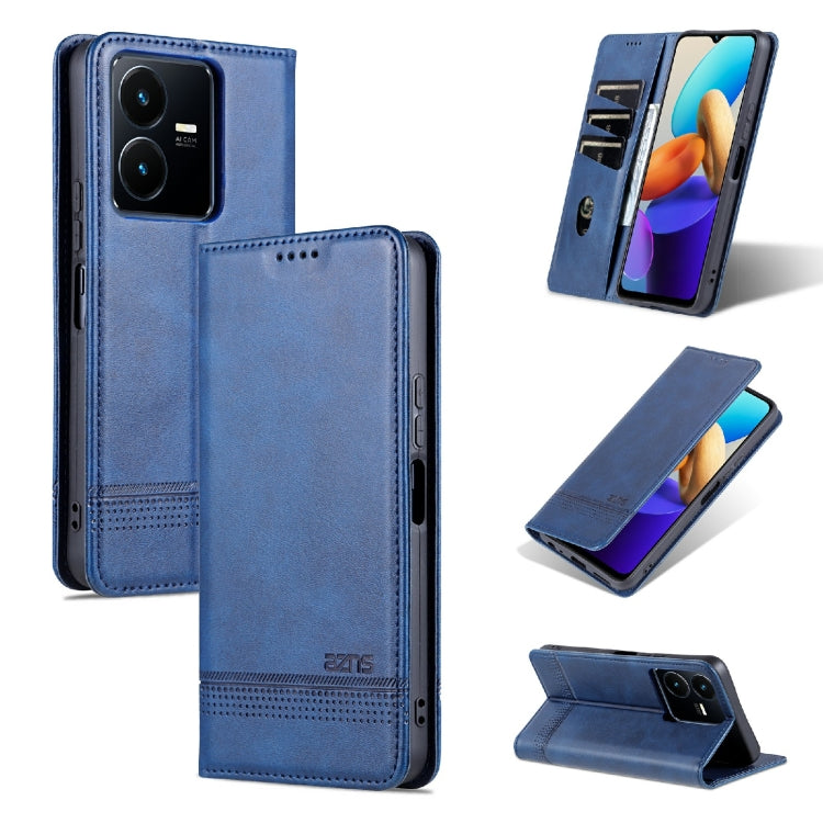Custodia per telefono in pelle con texture di vitello magnetica, For vivo Y22/Y22s/Y35 4G