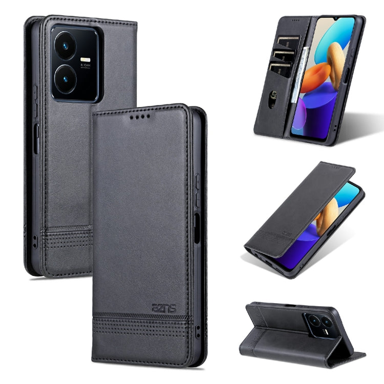 Custodia per telefono in pelle con texture di vitello magnetica, For vivo Y22/Y22s/Y35 4G