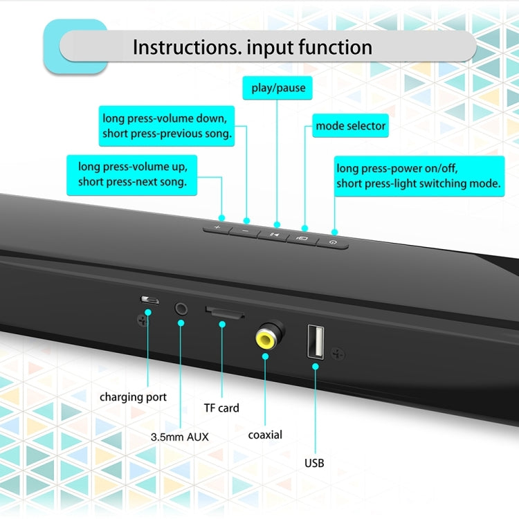 Altoparlante Bluetooth RGB con luce d'atmosfera BS-28E