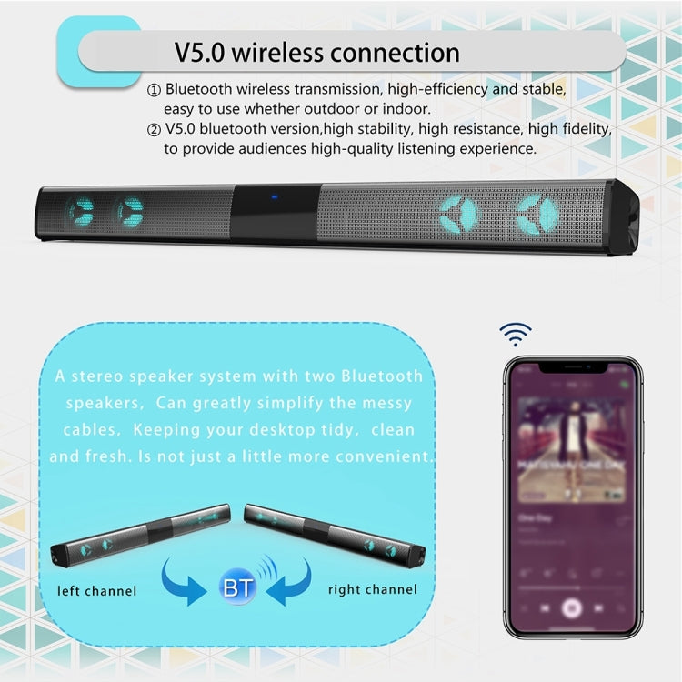 Altoparlante Bluetooth con luce d'atmosfera colorata RGB BS-28E, BS-28E