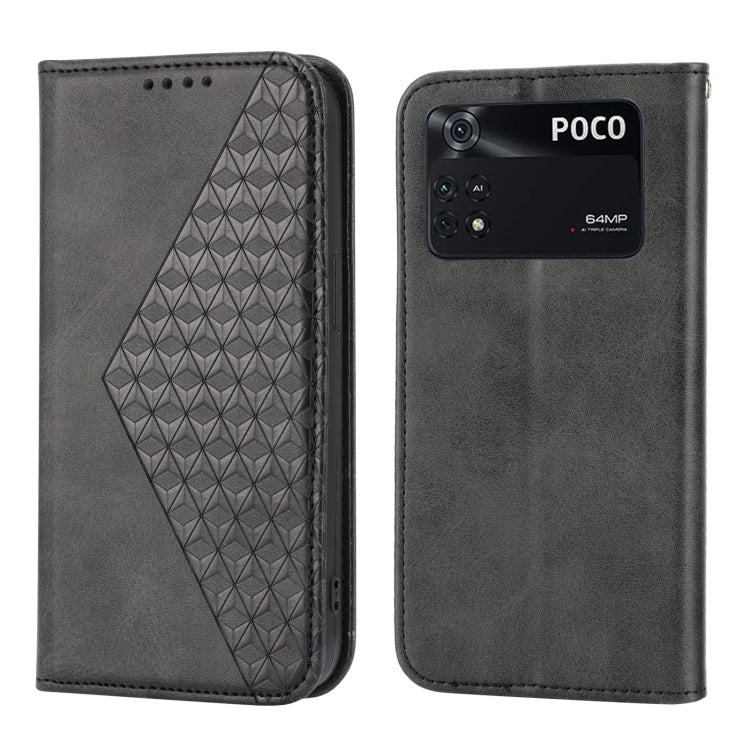 Custodia per telefono in pelle con chiusura magnetica a griglia cubica in vitello, For Xiaomi Redmi Note 10 4G/Note 10S 4G/Poco M5s 4G/Redmi Note 11SE India, For Xiaomi Redmi Note 10 4G/Note 10S 4G, For Xiaomi Redmi Note 10 Pro                         ...