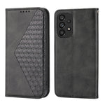 Custodia per telefono in pelle con chiusura magnetica a griglia cubica in vitello, For Samsung Galaxy A23 4G/5G/M13 4G/F23/M23 5G, For Samsung Galaxy A33 5G, For Samsung Galaxy A23e/A23S/A23 5G/A22e, For Samsung Galaxy A14 5G
