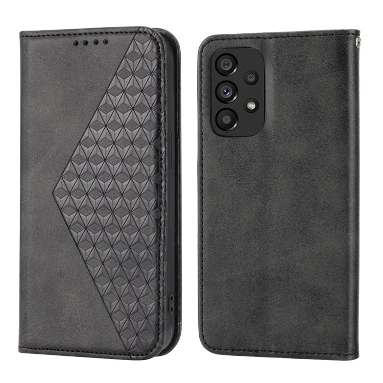 Custodia per telefono in pelle con chiusura magnetica a griglia cubica in vitello, For Samsung Galaxy A23 4G/5G/M13 4G/F23/M23 5G, For Samsung Galaxy A33 5G, For Samsung Galaxy A23e/A23S/A23 5G/A22e, For Samsung Galaxy A14 5G