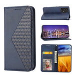Custodia per telefono in pelle con chiusura magnetica a griglia cubica in vitello, For Samsung Galaxy A23 4G/5G/M13 4G/F23/M23 5G, For Samsung Galaxy A33 5G, For Samsung Galaxy A23e/A23S/A23 5G/A22e, For Samsung Galaxy A14 5G
