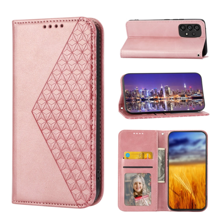 Custodia per telefono in pelle con chiusura magnetica a griglia cubica in vitello, For Samsung Galaxy A23 4G/5G/M13 4G/F23/M23 5G, For Samsung Galaxy A33 5G, For Samsung Galaxy A23e/A23S/A23 5G/A22e, For Samsung Galaxy A14 5G