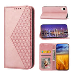 Custodia per telefono in pelle con chiusura magnetica a griglia cubica in vitello, For Samsung Galaxy A23 4G/5G/M13 4G/F23/M23 5G, For Samsung Galaxy A33 5G, For Samsung Galaxy A23e/A23S/A23 5G/A22e, For Samsung Galaxy A14 5G