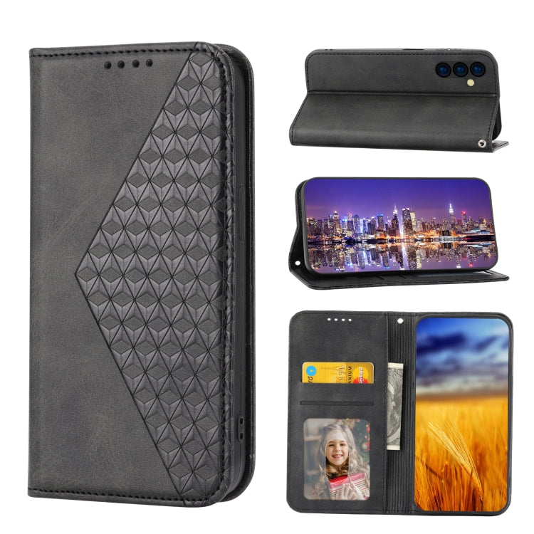 Custodia per telefono in pelle con chiusura magnetica a griglia cubica in vitello, For Samsung Galaxy A23 4G/5G/M13 4G/F23/M23 5G, For Samsung Galaxy A33 5G, For Samsung Galaxy A23e/A23S/A23 5G/A22e, For Samsung Galaxy A14 5G