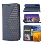 Custodia per telefono in pelle con chiusura magnetica a griglia cubica in vitello, For Samsung Galaxy A23 4G/5G/M13 4G/F23/M23 5G, For Samsung Galaxy A33 5G, For Samsung Galaxy A23e/A23S/A23 5G/A22e, For Samsung Galaxy A14 5G
