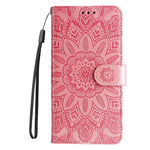Custodia per telefono in pelle di girasole goffrata, For Samsung Galaxy S23 5G, For Samsung Galaxy S23+ 5G, For Samsung Galaxy S23 Ultra 5G