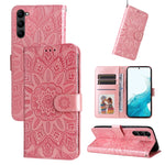 Custodia per telefono in pelle di girasole goffrata, For Samsung Galaxy S23 5G, For Samsung Galaxy S23+ 5G, For Samsung Galaxy S23 Ultra 5G