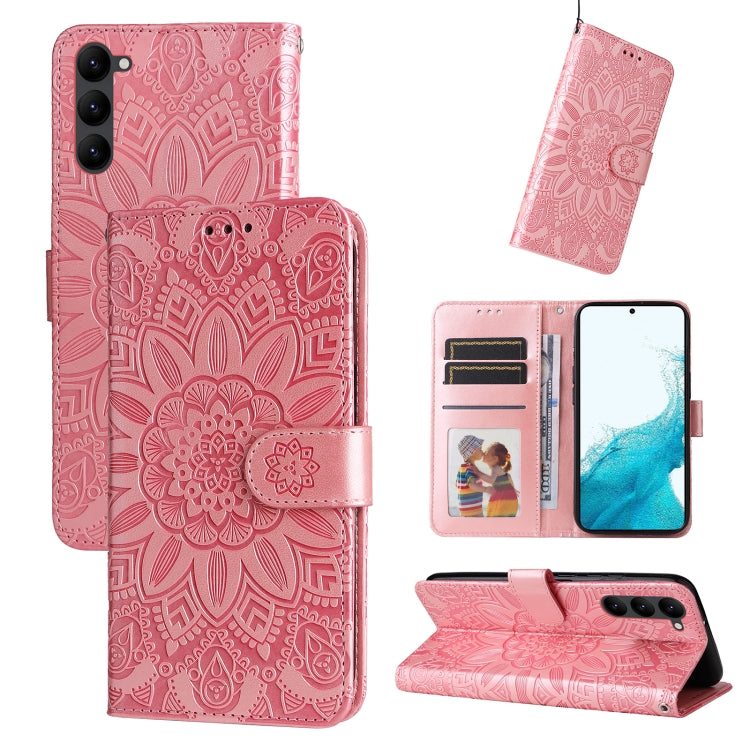 Custodia per telefono in pelle di girasole goffrata, For Samsung Galaxy S23 5G, For Samsung Galaxy S23+ 5G, For Samsung Galaxy S23 Ultra 5G