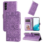 Custodia per telefono in pelle di girasole goffrata, For Samsung Galaxy S23 5G, For Samsung Galaxy S23+ 5G, For Samsung Galaxy S23 Ultra 5G