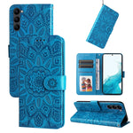 Custodia per telefono in pelle di girasole goffrata, For Samsung Galaxy S23 5G, For Samsung Galaxy S23+ 5G, For Samsung Galaxy S23 Ultra 5G