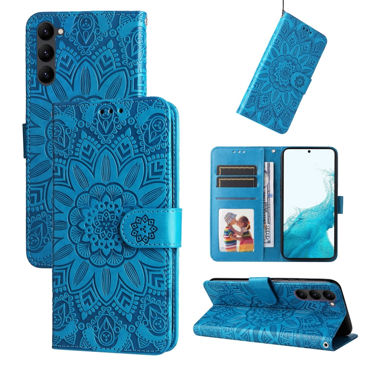Custodia per telefono in pelle di girasole goffrata, For Samsung Galaxy S23 5G, For Samsung Galaxy S23+ 5G, For Samsung Galaxy S23 Ultra 5G