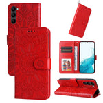 Custodia per telefono in pelle di girasole goffrata, For Samsung Galaxy S23 5G, For Samsung Galaxy S23+ 5G, For Samsung Galaxy S23 Ultra 5G