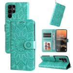 Custodia per telefono in pelle di girasole goffrata, For Samsung Galaxy S23 5G, For Samsung Galaxy S23+ 5G, For Samsung Galaxy S23 Ultra 5G