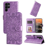 Custodia per telefono in pelle di girasole goffrata, For Samsung Galaxy S23 5G, For Samsung Galaxy S23+ 5G, For Samsung Galaxy S23 Ultra 5G